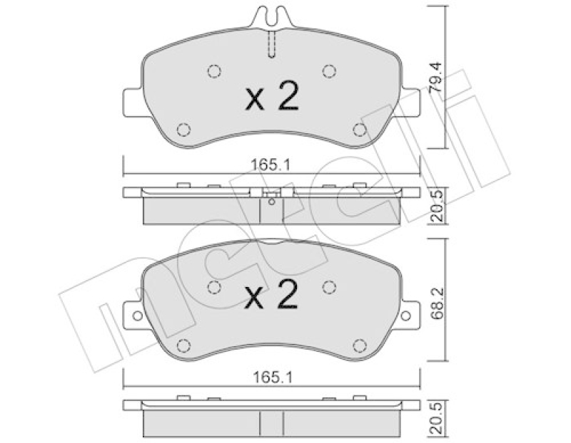 METELLI Bremsbelagsatz, Scheibenbremse