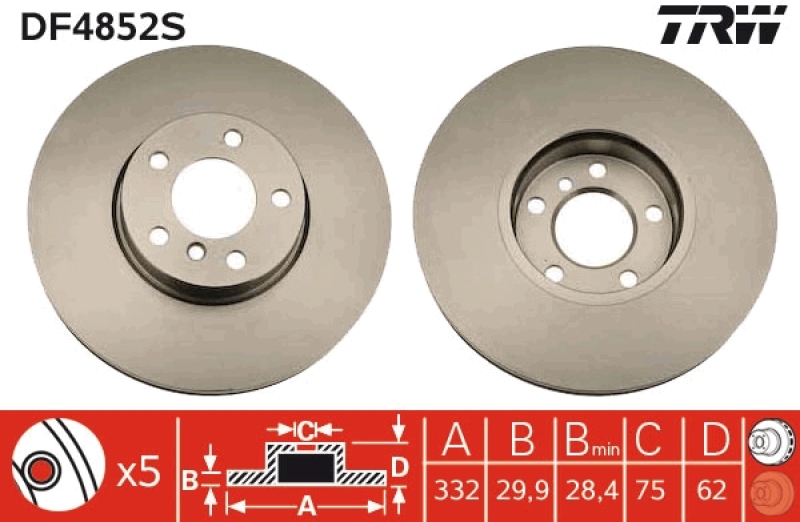 2x TRW Brake Disc