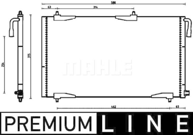 MAHLE Kondensator, Klimaanlage BEHR *** PREMIUM LINE ***