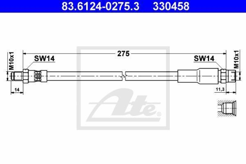 ATE Bremsschlauch 83.6124-0275.3