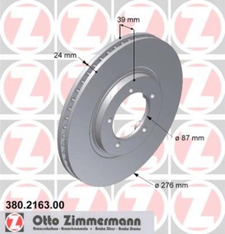 2x ZIMMERMANN Brake Disc