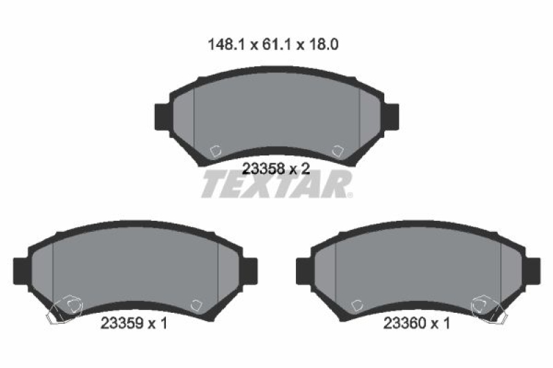 TEXTAR Bremsbelagsatz, Scheibenbremse 2335801