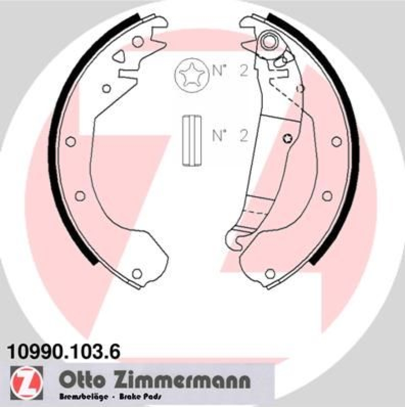 ZIMMERMANN Brake Shoe Set
