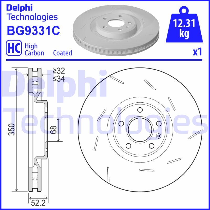 2x DELPHI Bremsscheibe