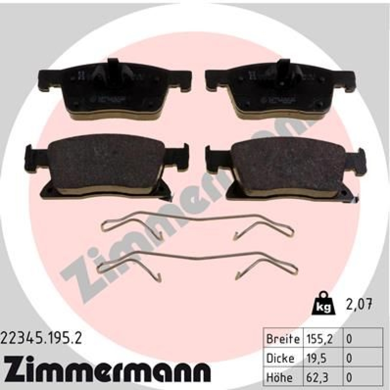 ZIMMERMANN Bremsbelagsatz, Scheibenbremse