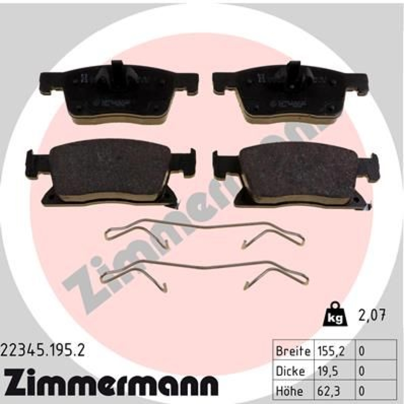 Zimmermann Bremsscheiben Ø300mm + Beläge Vorne passend für Opel Astra K B16