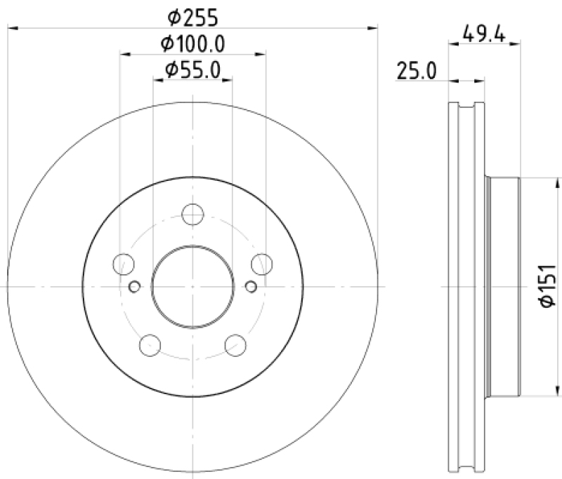 2x HELLA Brake Disc PRO