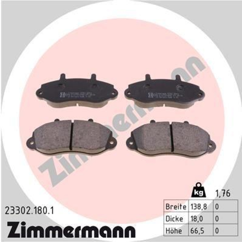 ZIMMERMANN Brake Pad Set, disc brake