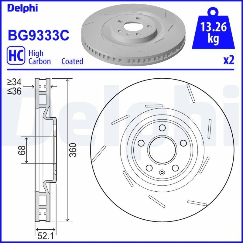 2x DELPHI Bremsscheibe