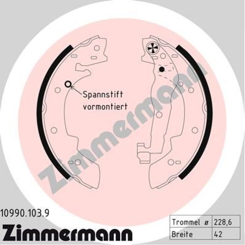 ZIMMERMANN Brake Shoe Set