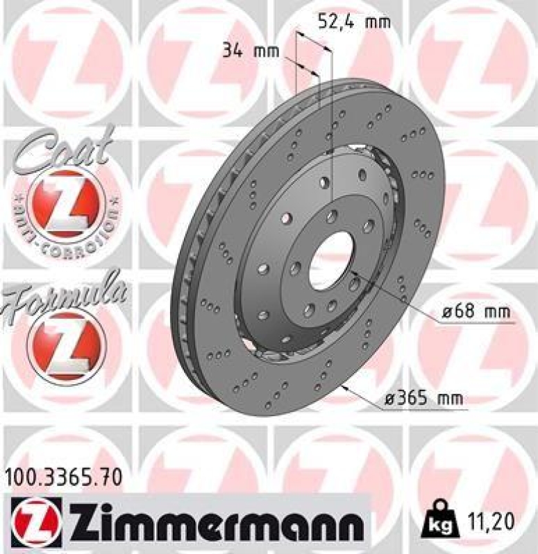2x ZIMMERMANN Brake Disc FORMULA Z BRAKE DISC