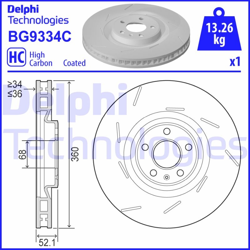 2x DELPHI Bremsscheibe