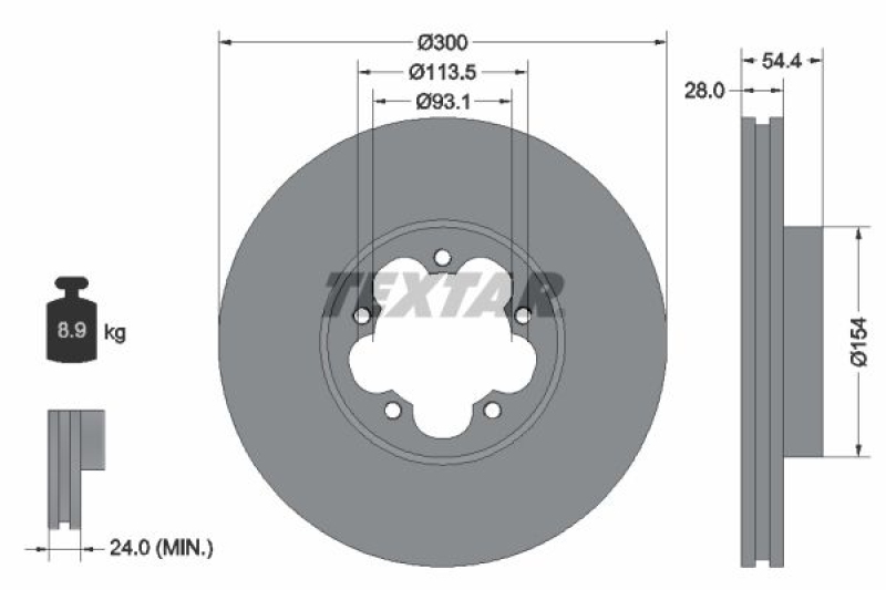 2x TEXTAR Bremsscheibe