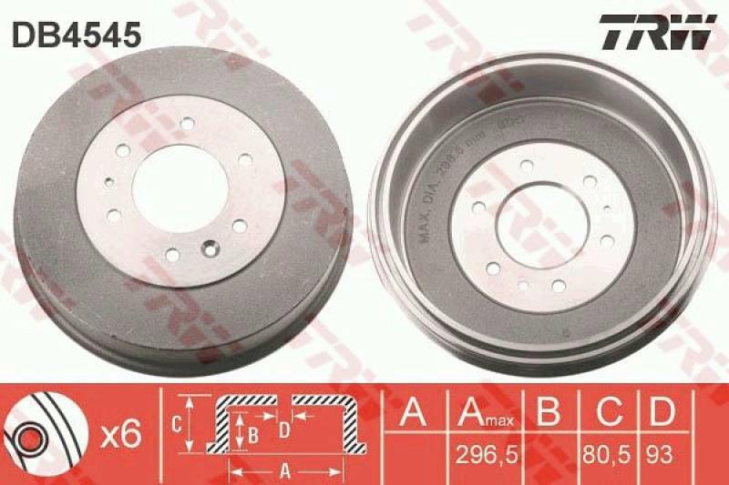 2x TRW Brake Drum