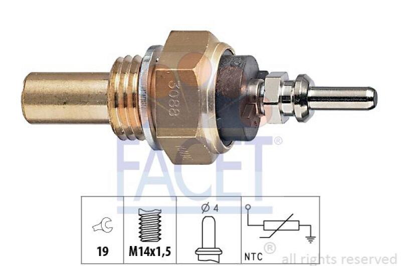 FACET Sensor, Kühlmitteltemperatur Made in Italy - OE Equivalent