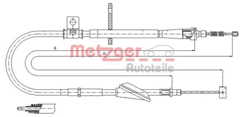 METZGER Seilzug, Feststellbremse 115741