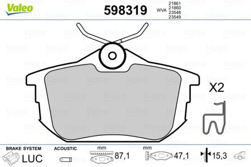 VALEO Brake Pad Set, disc brake