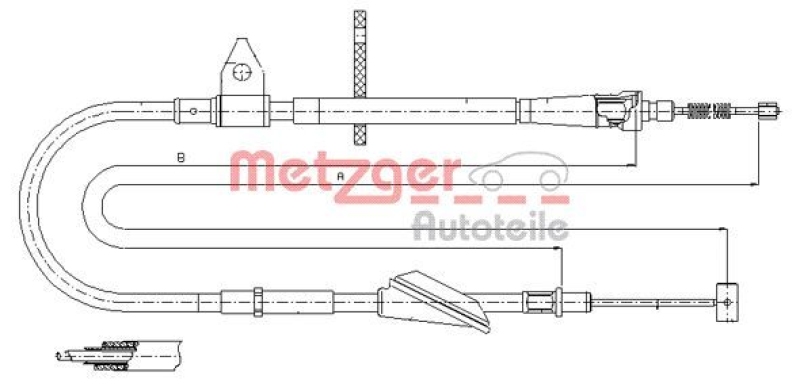 METZGER Seilzug, Feststellbremse 115743