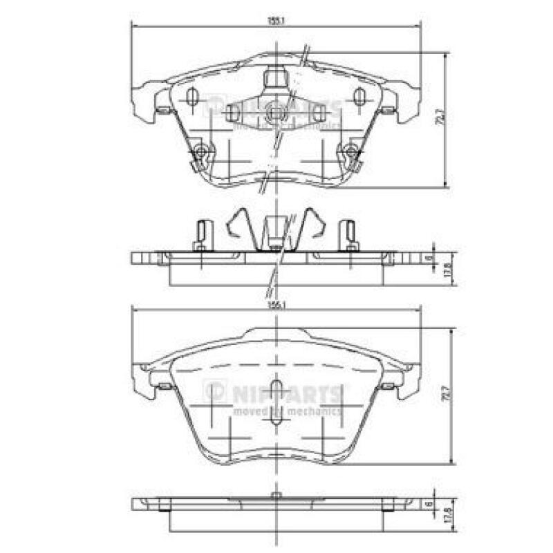 NIPPARTS Brake Pad Set, disc brake