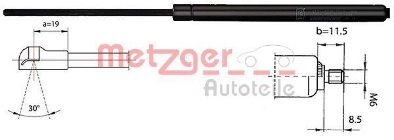 METZGER Gasfeder, Koffer-/Laderaum 2110337