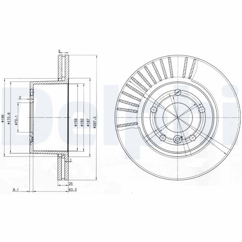 2x DELPHI Bremsscheibe