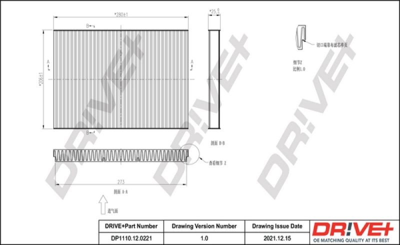 Dr!ve+ Filter, Innenraumluft