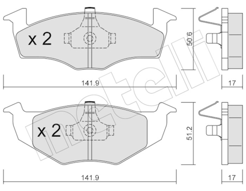 METELLI Bremsbelagsatz, Scheibenbremse