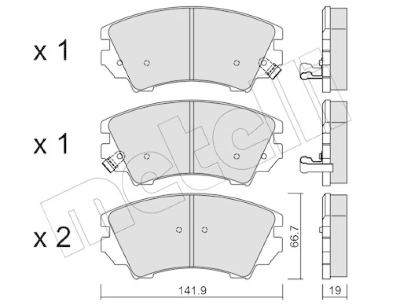 METELLI Bremsbelagsatz, Scheibenbremse 22-0842-0