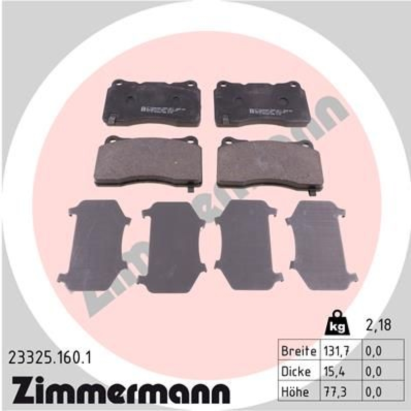 ZIMMERMANN Brake Pad Set, disc brake