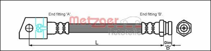 METZGER Bremsschlauch 4114749