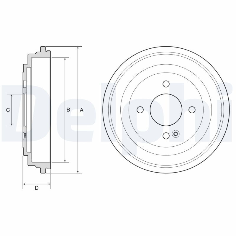 2x DELPHI Bremstrommel BF633