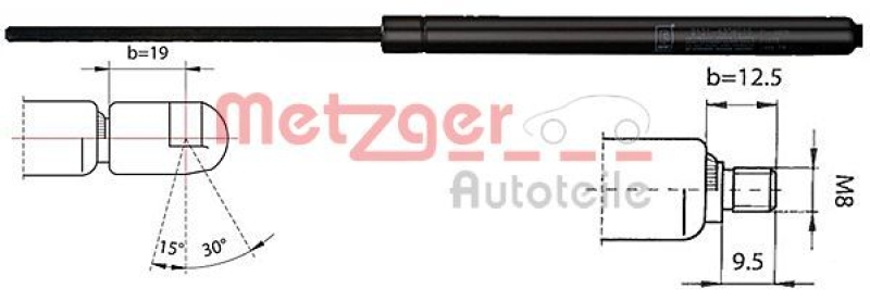METZGER Gas Spring, rear window
