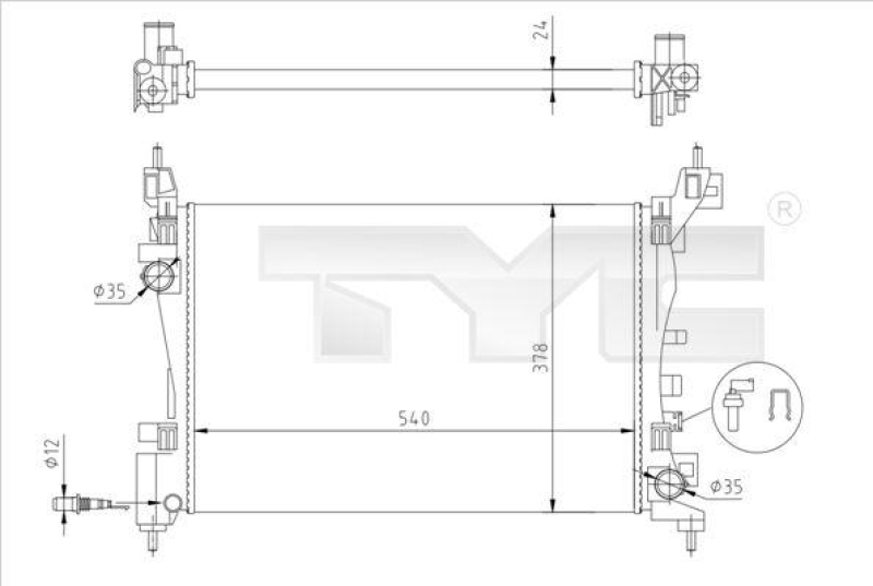 TYC K&uuml;hler, Motork&uuml;hlung 725-0044-R