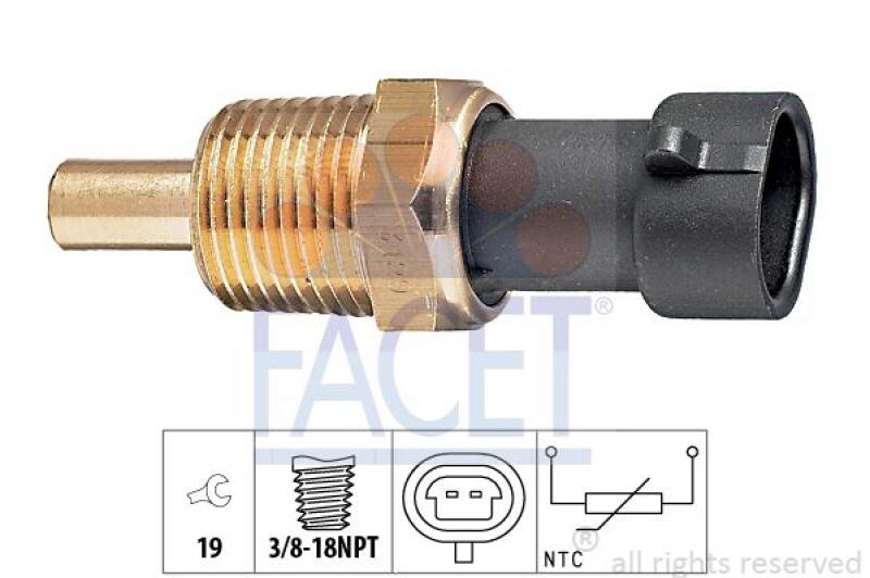 FACET Sensor, coolant temperature Made in Italy - OE Equivalent