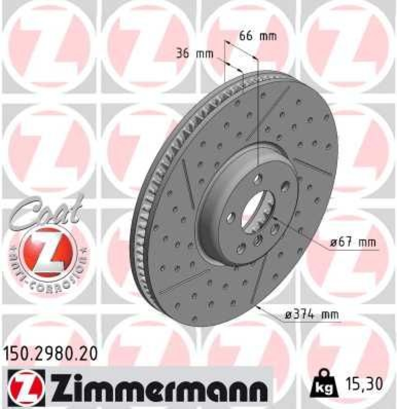 ZIMMERMANN Brake Disc COAT Z