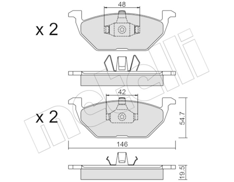 METELLI Bremsbelagsatz, Scheibenbremse