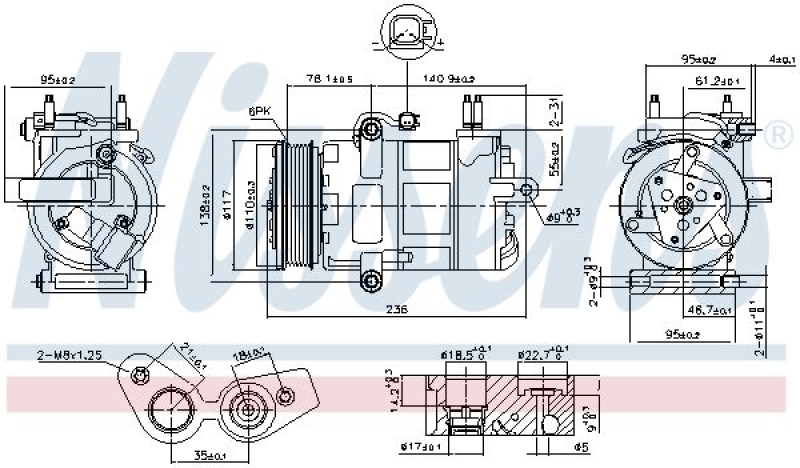 NISSENS Compressor, air conditioning ** FIRST FIT **