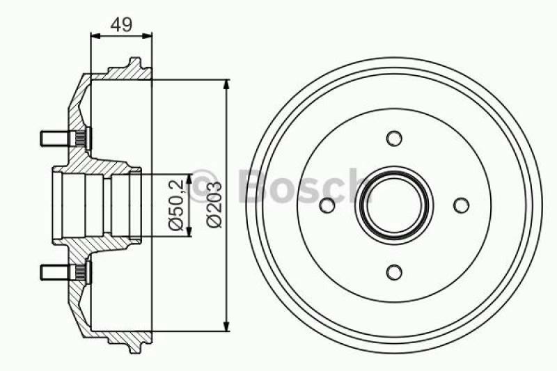 2x BOSCH Brake Drum