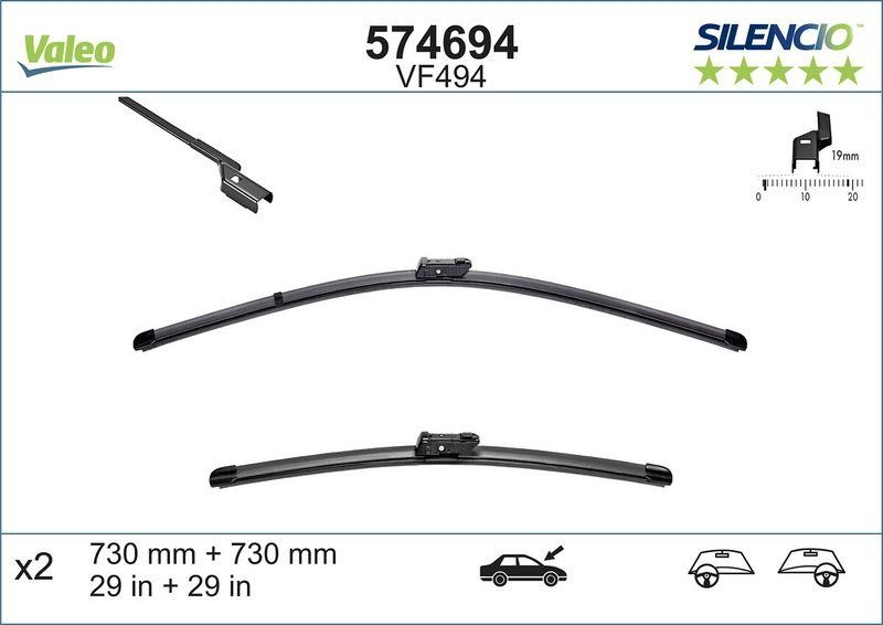 VALEO Wischblatt SILENCIO FLAT BLADE SET