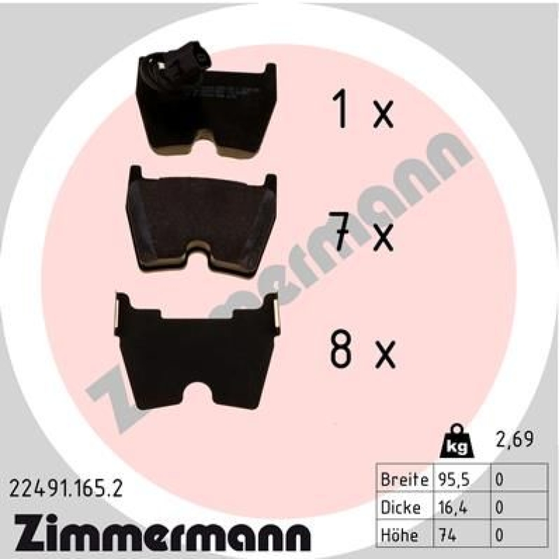 ZIMMERMANN Brake Pad Set, disc brake