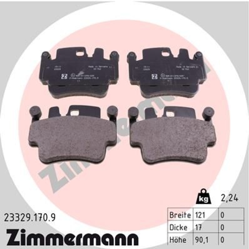 ZIMMERMANN Brake Pad Set, disc brake pb:z