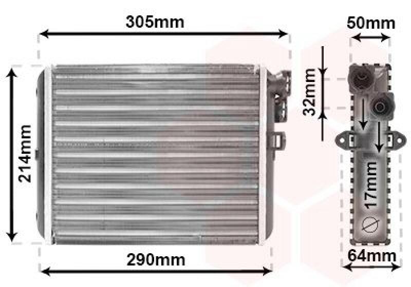 VAN WEZEL Heat Exchanger, interior heating