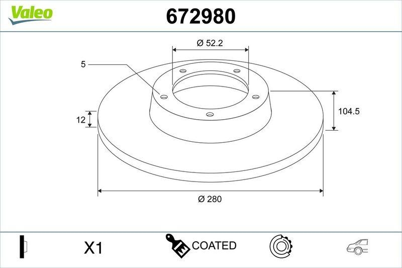 2x VALEO Bremsscheibe COATED