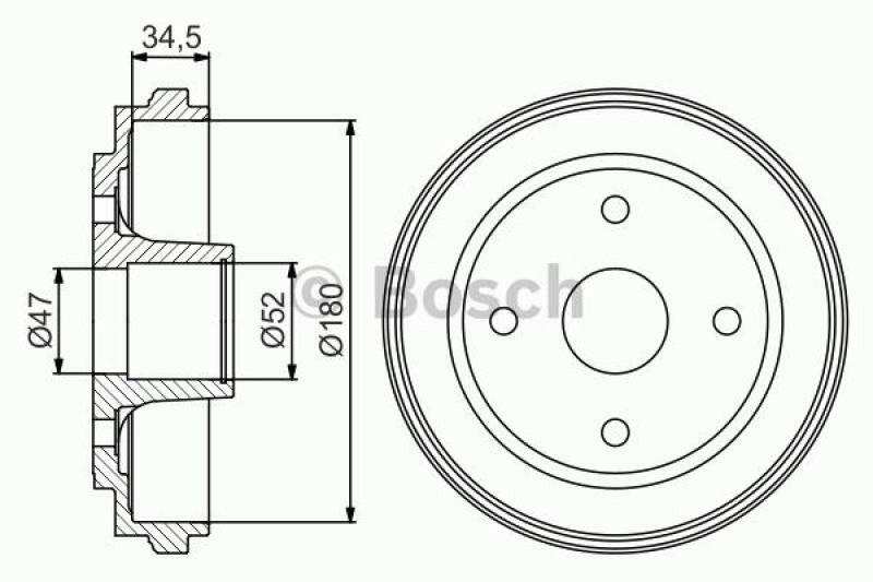 2x BOSCH Bremstrommel