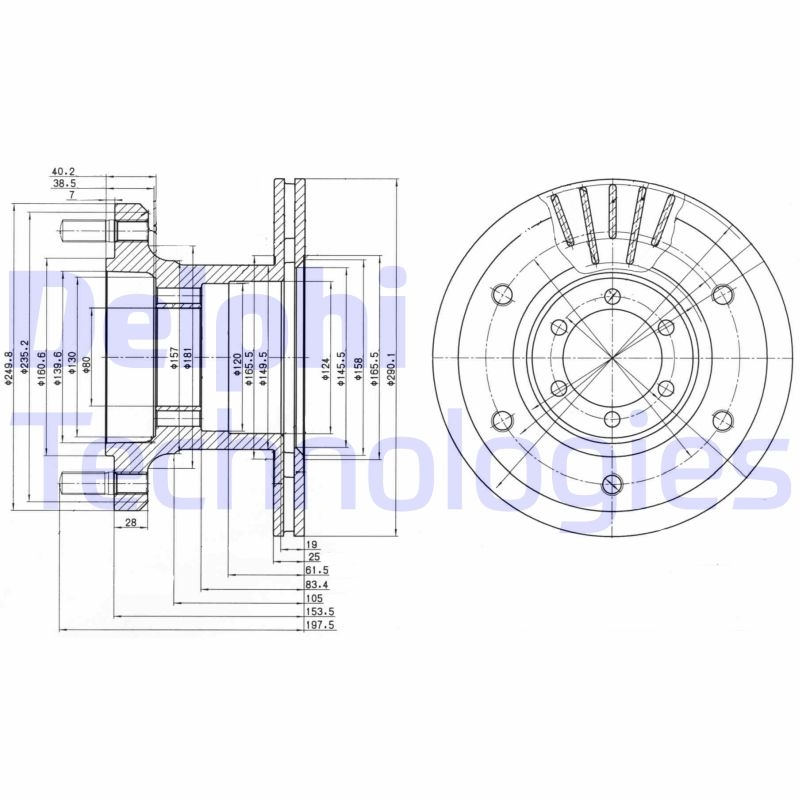 2x DELPHI Bremsscheibe