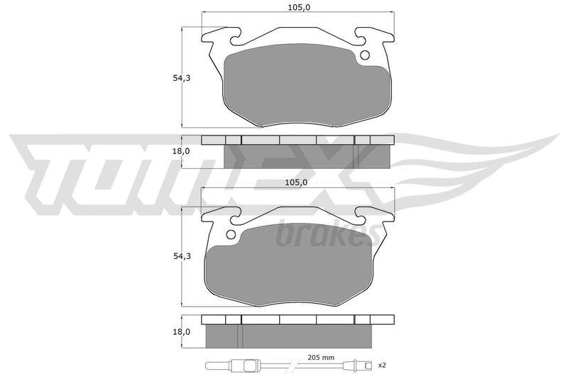 TOMEX Brakes Bremsbelagsatz, Scheibenbremse