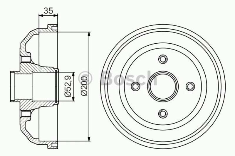 2x BOSCH Bremstrommel