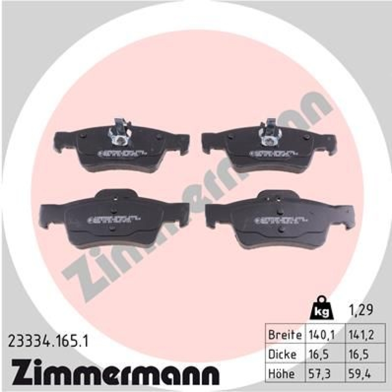 Zimmermann Bremsscheiben + Zimmermann Bremsbeläge