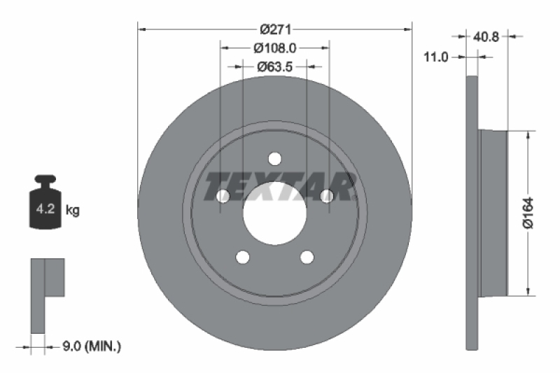 Bremsscheibe TEXTAR WW2077553 online kaufen | Lott Autoteile