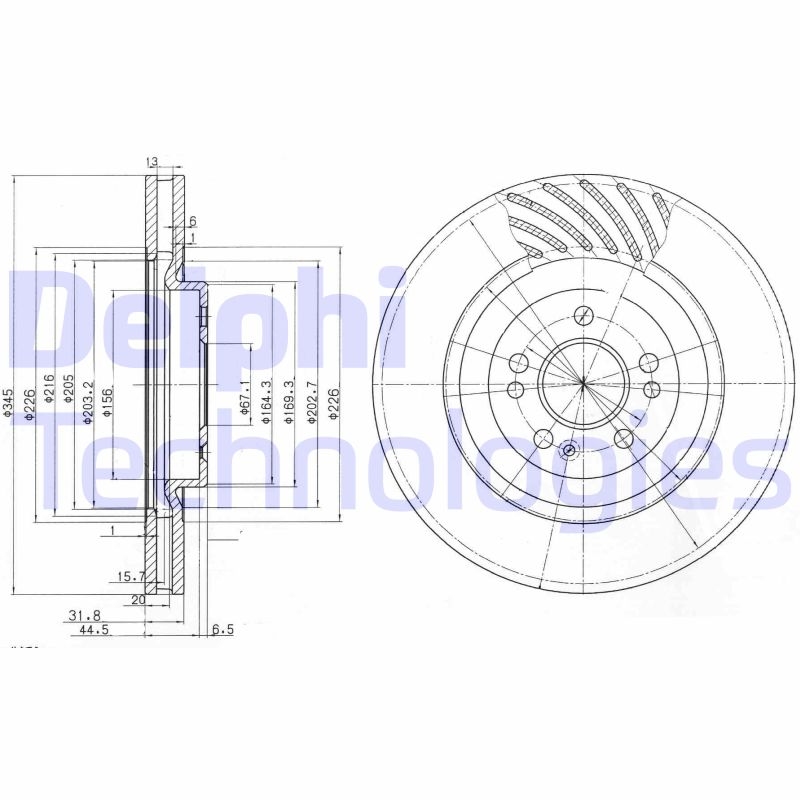 2x DELPHI Bremsscheibe